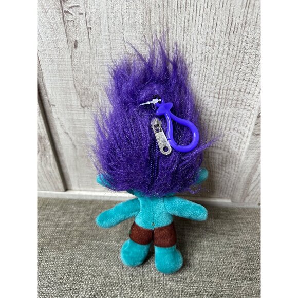 DreamWorks Trolls Plush Keychain With Purple Hair & Zippered Back - Picture 2 of 6